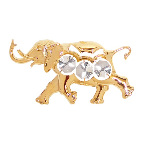 24k Gold Plated Elephant Sun Catcher w/Clear Swarovski Element Crystal