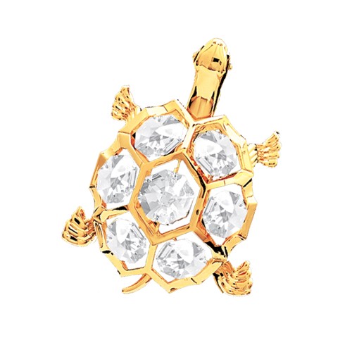 24k Gold Plated Turtle Sun Catcher w/Clear Swarovski Element Crystal