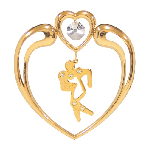 24k Gold Plated Football Sun Catcher w/Clear Swarovski Element Crystal