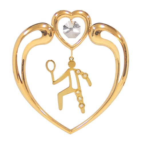 24k Gold Plated Tennis Sun Catcher w/Clear Swarovski Element Crystal