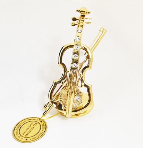 Violin on Stand w/ Swarovski Crystals - Mascot International Inc.