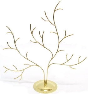 Gold Plated Jewelry Display Tree (12.5"H)
