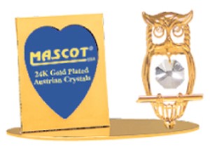24K Gold Plated Owl Petite Picture Frame w/Clear Swarovski Element Crystal