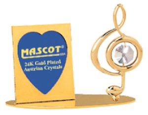 24K Gold Plated Treble Clef Petite Picture Frame/Clear Swarovski Element Crystal