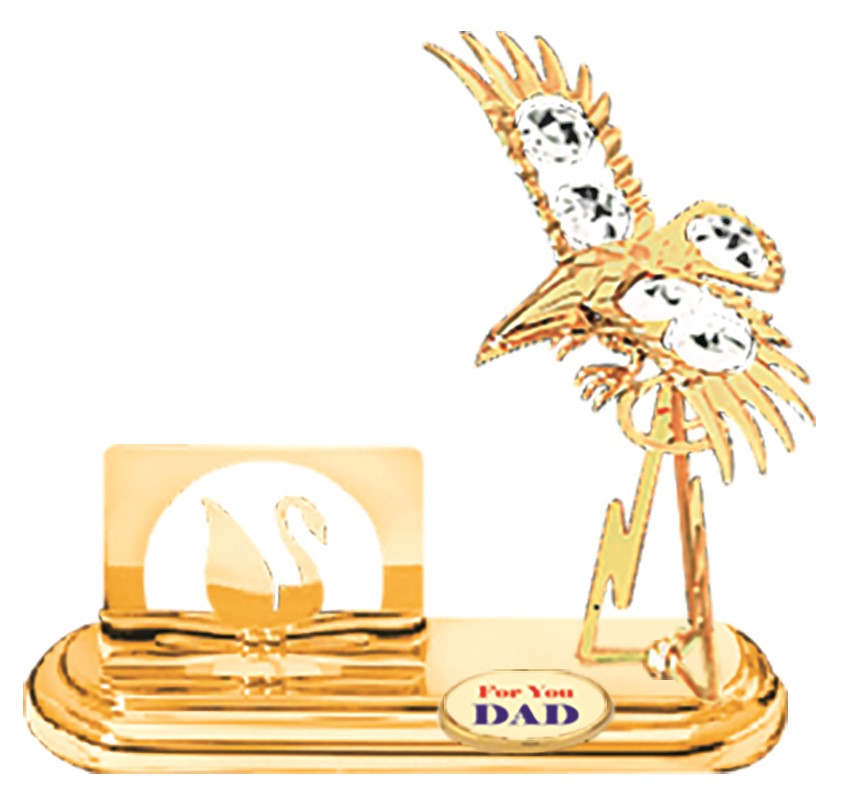 24K Gold Eagle/Mountain Card Holder "For You Dad" W/Swarovski | Mascot USA