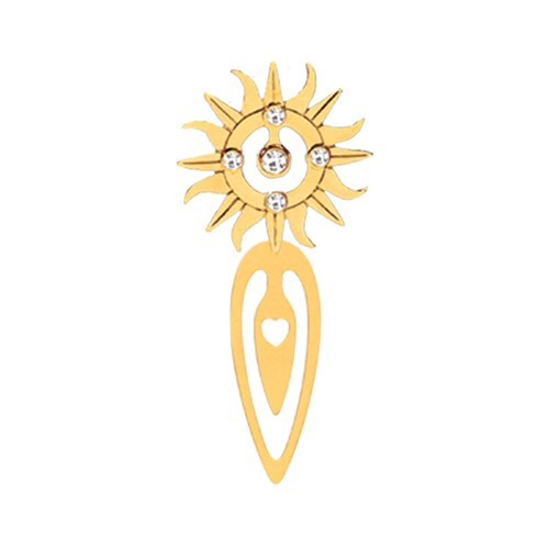 24k Gold Plated Sunburst Bookmark w/Swarovski Element Crystal