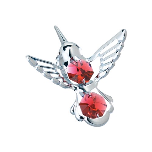 Chrome Plated Mini Hummingbird Sun Catcher w/ Swarovski Element (6 Colors)