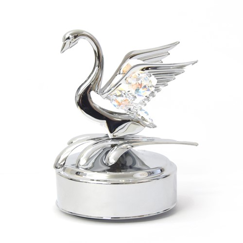 Swan Music Box w/ Swarovski Crystal - Mascot International Inc.