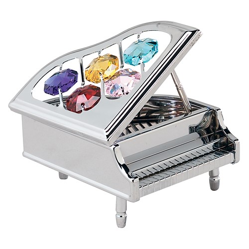 Chrome Plated Piano Free Standing w/Swarovski Element Crystal (3 colors)