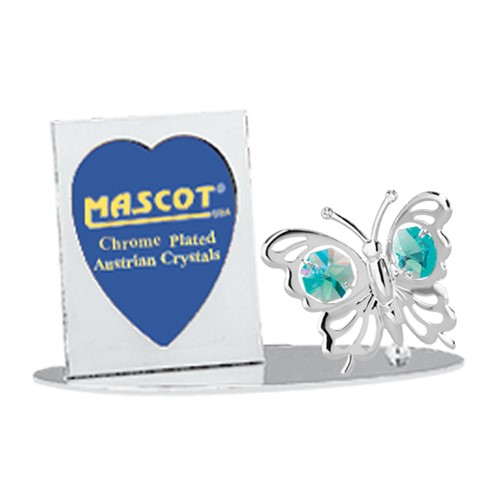 Chrome Plated Butterfly Petite Picture Frame w/Swarovski Element (6 colors)