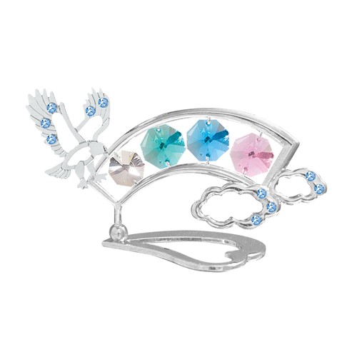 Chrome Plated Rainbow With Eagle On Stand W/Mixed Swarovski | Mascot USA