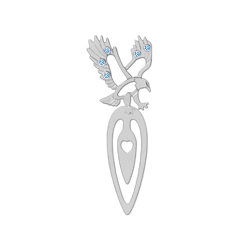 Chrome Plated Eagle Bookmark W/Swarovski | Mascot USA