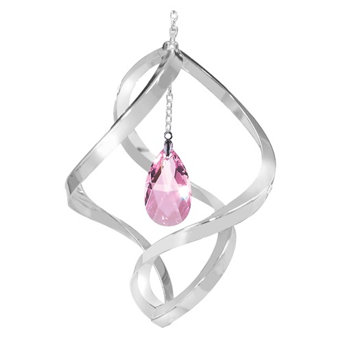 Chrome Plated Almond Classic Spiral w/Swarovski Element Crystal (4 colors)