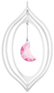Chrome Plated Moon Pendant Spinner w/Swarovski Element Crystal (4 colors)