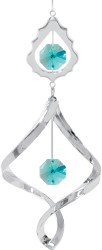 Chrome Plated Deluxe Pendant Spiral w/Green Swarovski Element Crystal