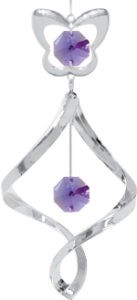 Chrome Plated Butterfly Pendant Spiral WITH CRYSTALS FROM SWAROVSKI