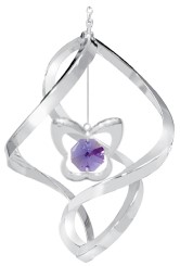 Chrome Plated Butterfly Classic Spiral WITH CRYSTAL FROM SWAROVSKI