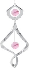 Chrome Plated Shell Pendant Spiral w/Pink Swarovski Element Crystal