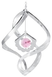Chrome Plated Shell Classic Spiral w/Pink Swarovski Element Crystal