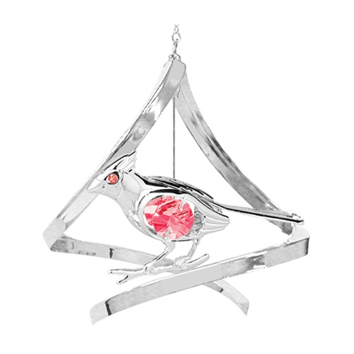 Chrome Plated Cardinal Propelling Spiral w/Red Swarovski Element Crystal
