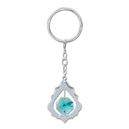 Chrome Plated Deluxe Icon Key Chain w/Red Swarovski Element Crystal