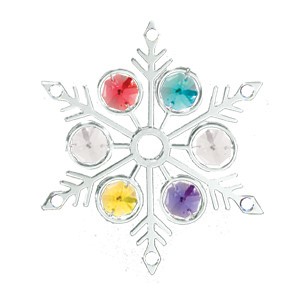 Chrome Plated Large Snowflake Magnet w/ Swarovski Element (Blue/Purple/Mixed)