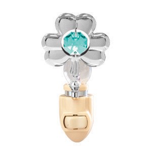 Chrome Plated Icon Mini Shamrock Night Light w/Swarovski Element (9 colors)