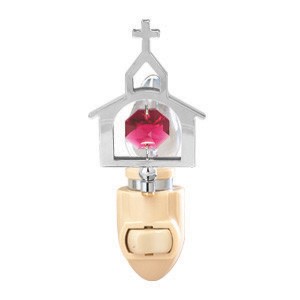 Chrome Plated Icon Mini Church Night Light/Swarovski Element Crystal (9 colors)