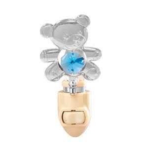 Chrome Plated Icon Mini Teddy Bear Night Light w/Swarovski Element (9 colors)