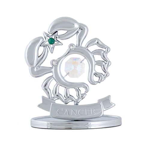 Chrome Plated Zodiac (Cancer) On Stand With Swarovski Element Crystal | Mascot USA