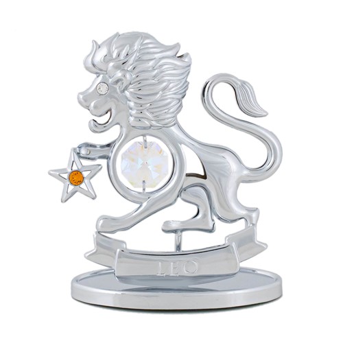 Chrome Plated Zodiac (Leo) On Stand With Swarovski | Mascot USA