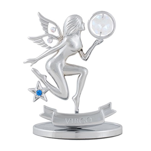 Chrome Plated Zodiac (Virgo) On Stand With Swarovski | Mascot USA