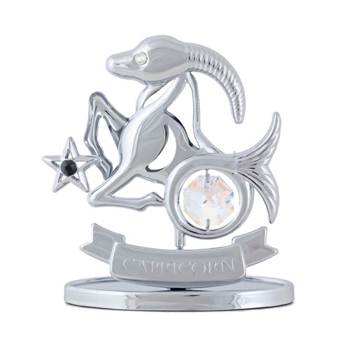 Chrome Plated Zodiac (Capricorn) On Stand With Swarovski | Mascot USA