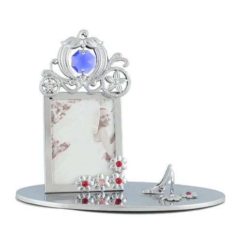 Chrome Plated Carriage Picture Frame W/Swarovski | Mascot USA