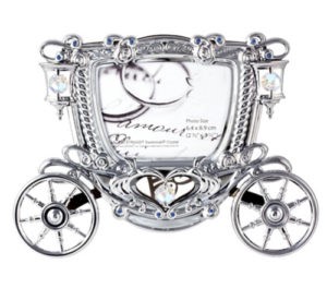 Chrome Plated Carriage 2R Picture Frame W/Swarovski | Mascot USA