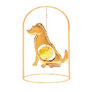 24k Gold Icon Golden Retriever (Dog) Arch Standing/Swarovski Element (9 colors)