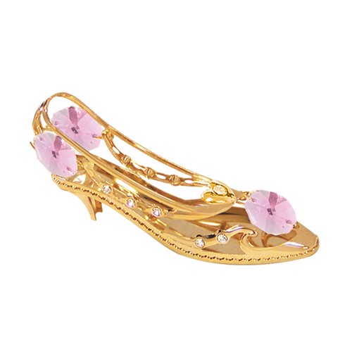 24k Gold Plated Shoe w/Heart Sun Cather w/ Swarovski Element Crystal (6 colors)