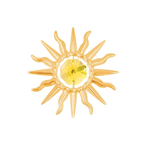 24k Gold Plated Mini Sunburst Sun Catcher w/ Swarovski Element (Gold/Pink/Red)