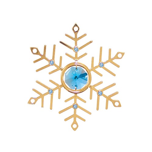 24k Gold Plated Small Snowflake Sun Catcher w/ Swarovski Element (9 colors)