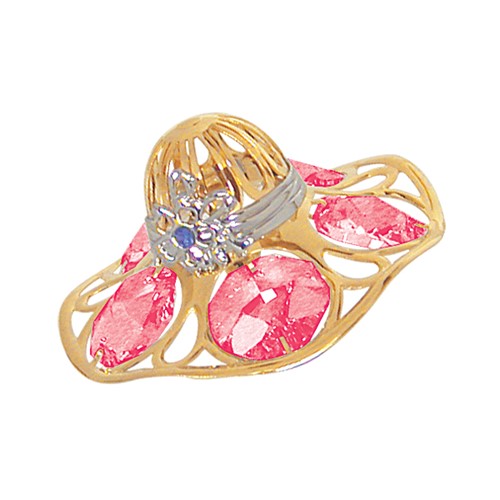 24k Gold Plated Lady's Hat Sun Catcher w/ Swarovski Element (Purple/Red/Mixed)