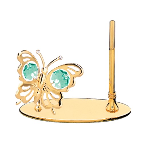 24K Gold Plated Butterfly Petite Pen Set w/Swarovski Element Crystal (6 colors)