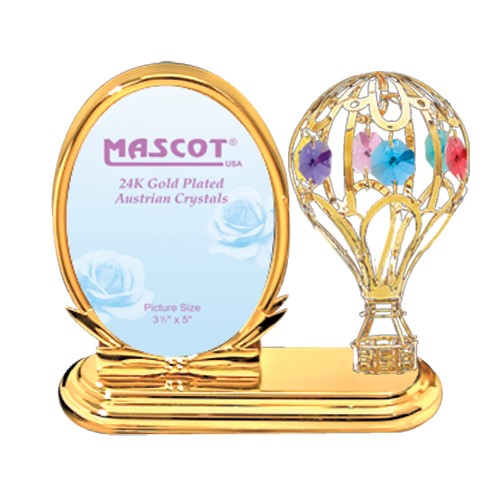24k Gold Plated Hot Air Balloon Picture Frame w/Swarovski crystal | Mascot USA