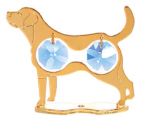 24k Gold Labrador Retriever (Dog) Free Standing w/Swarovski Element (6 colors)