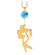 24k Gold Plated Football Player Necklace with Swarovski Crystal| Mascot USA