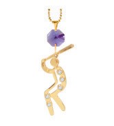 24k Gold Plated Baseball Player Necklace with Swarovski Crystal| Mascot USA