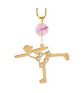 24k Gold Plated Figure Skater Necklace with Swarovski Crystal| Mascot USA