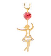 24k Gold Plated Dancer Ballerina Necklace with Swarovski Crystal| Mascot USA