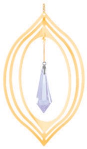 24k Gold Plated Spear Pendant Spinner w/Clear Swarovski Element Crystal