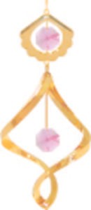 24k Gold Plated Shell Pendant Spiral w/Pink Swarovski Element Crystal