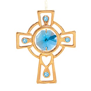 24K Gold Plated Celtic Cross Ornament W/Swarovski | Mascot USA